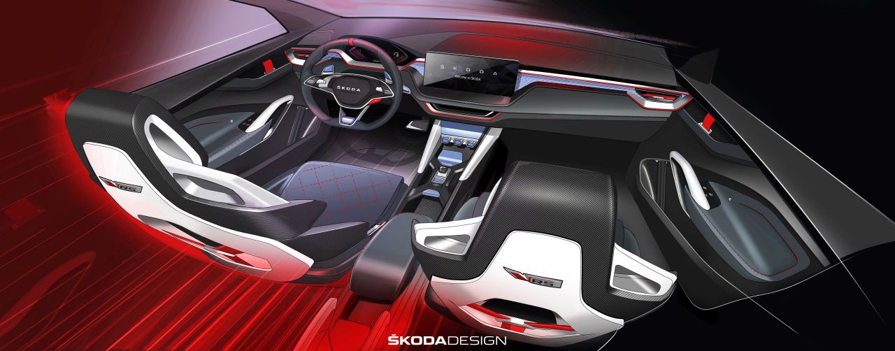 Skoda Vision Rs Press Photos Interior Seats And Da