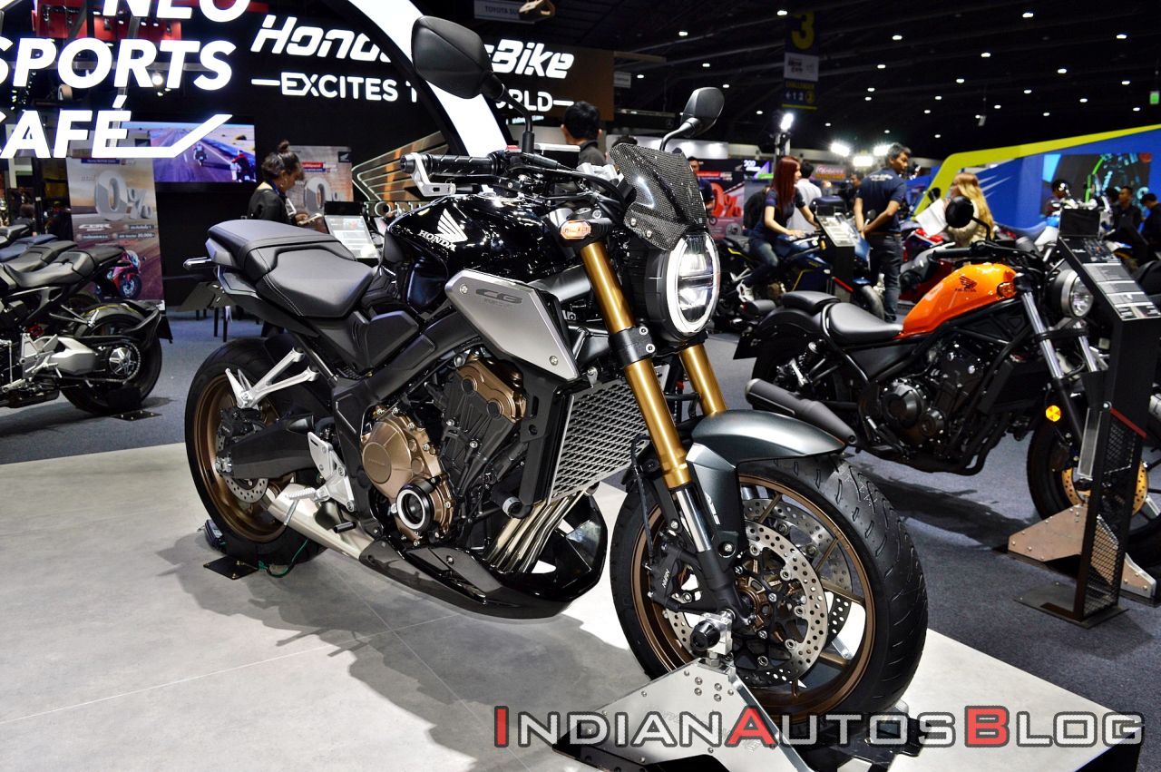 2019 Honda CB650R (accessorised) on display at the Thai Motor Expo