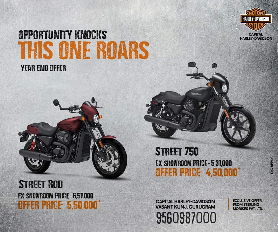 Harley Davidson Street Range Available At Massive Discounts