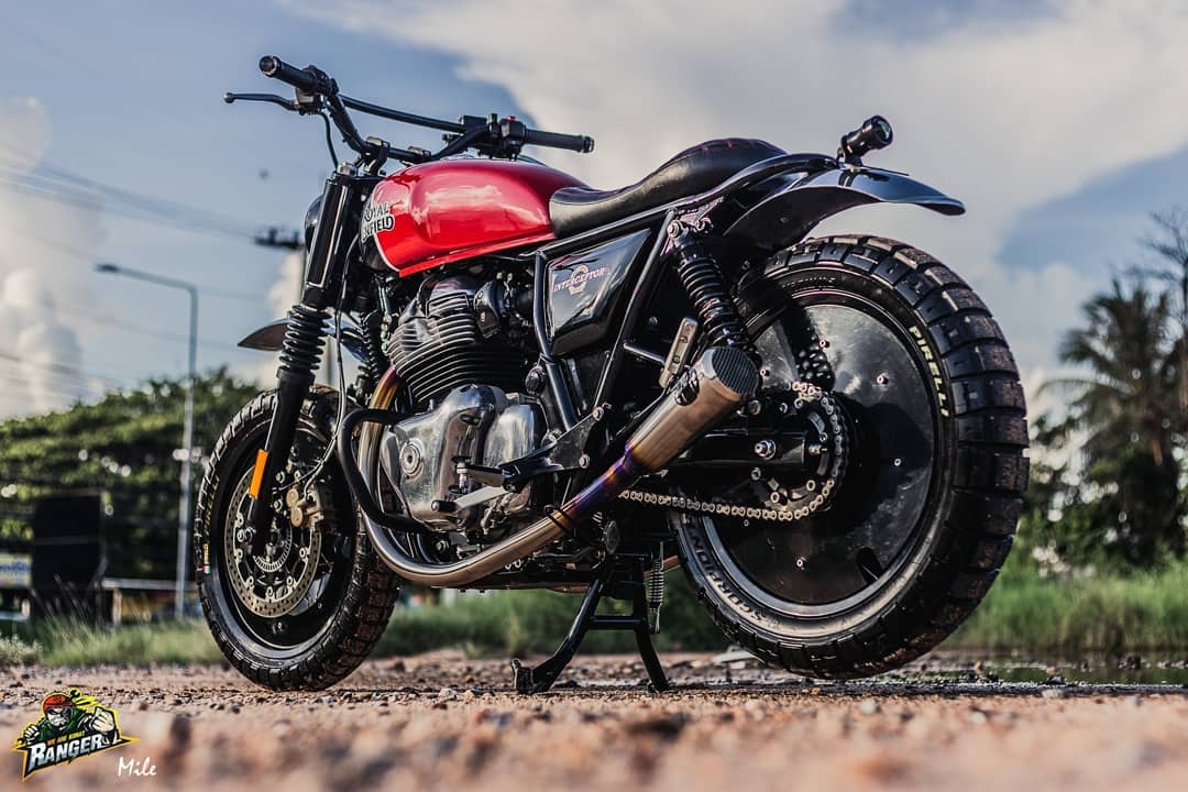 Modified Royal Enfield Interceptor INT 650 is ready for an adventure