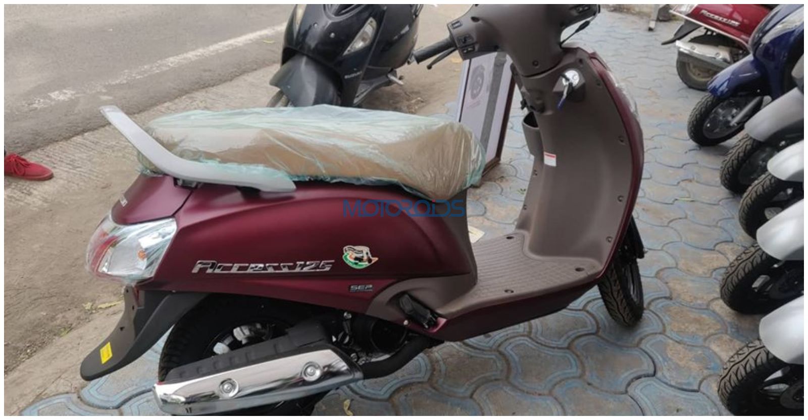 Suzuki Access 125 Special Edition Spotted In Matte Red Burgundy Colour