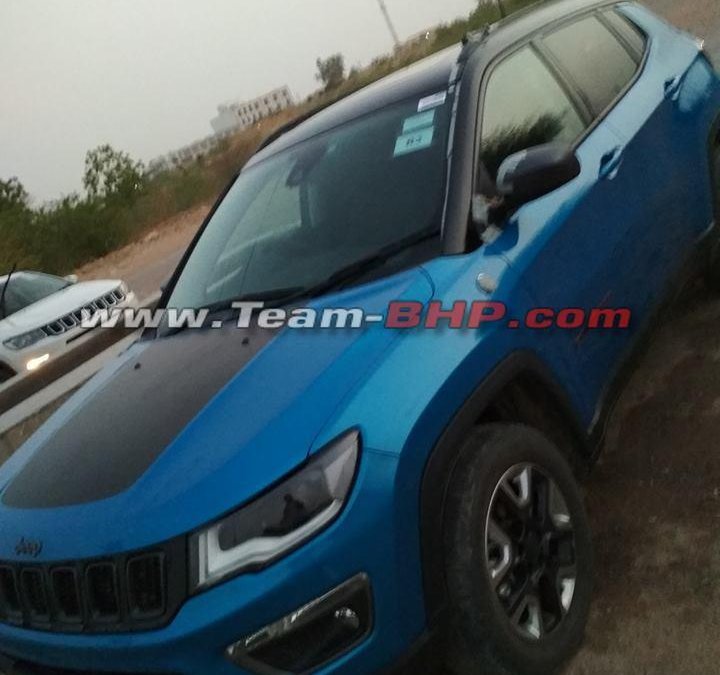 Hydro Blue Jeep Compass Trailhawk Spotted In India