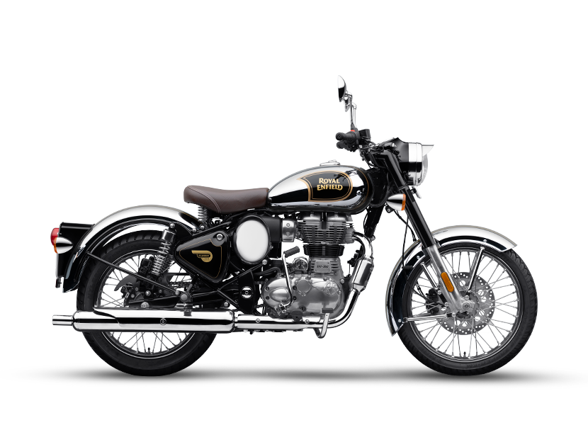 Chrome Royal Enfield Classic 350 Silver And Black Royal Enfield