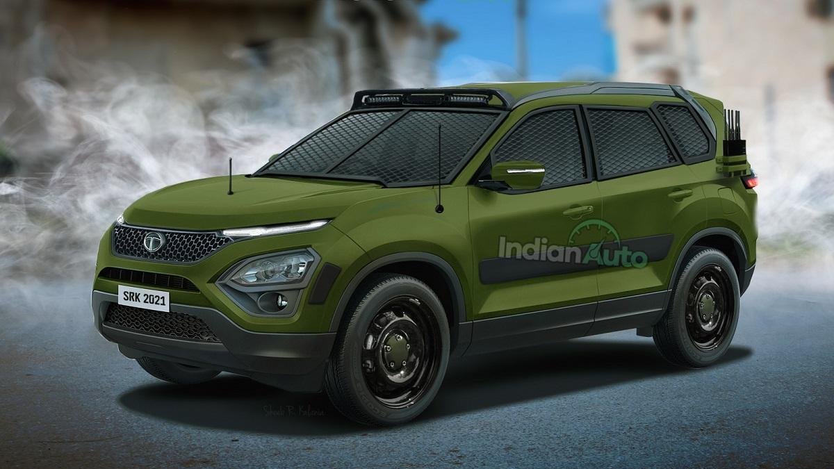 Tata Safari 2021 Rendered As An Official Indian Army Vehicle