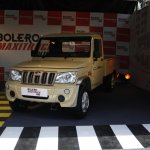 Mahindra Bolero Maxi Truck Plus beige front quarter