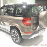 2014 Skoda Yeti L with boot mounted spare wheel rear quarter