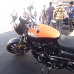 Harley Davidson Street 750 fuel tank and handle bar at The India Bike Week 2014