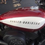 Harley Davidson Street 750 red fuel tank at The India Bike Week 2014