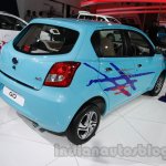Accessorized Datsun Go at Auto Expo 2014 blue rear quarter