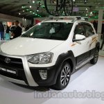 Toyota Etios Cross with accessories front three quarters right at Auto Expo 2014