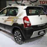 Toyota Etios Cross with accessories rear three quarters left at Auto Expo 2014