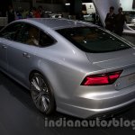 2015 Audi A7 rear thee quarter left at the Moscow Motorshow 2014