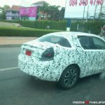 2015 Mazda2 Sedan spied in Thailand rear three quarter