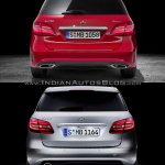 2015 Mercedes B Class facelift vs older model rear
