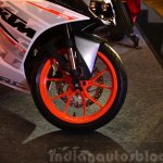 KTM RC390 front wheel left at the Indian launch