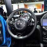 Mini 5 door steering wheel at the 2014 Paris Motor Show