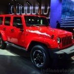 Jeep Wrangler Unlimited X front three quarters at the Paris Motor Show 2014