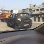 Mahindra S101 rear three quarter test mule spotted in Chennai, India