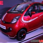 2015 Tata GenX Nano front three quarter with sporty accessories and sunroof