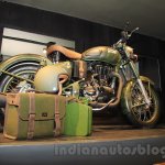 Royal Enfield Classic 500 Limited Edition Battle green despatch rear three quarter unveiled at new flagship store
