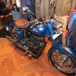 Royal Enfield Classic 500 Limited Edition Squadron Blue despatch front three quarter unveiled at new flagship store