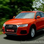 2015 Audi Q3 facelift front quarter tracking shot India Review