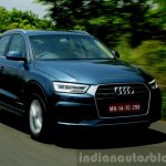 2015 Audi Q3 facelift front three quarter tracking shot India Review