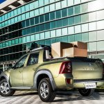 Renault Duster Oroch (Duster pick-up) rear quarter with cargo launched in Brazil