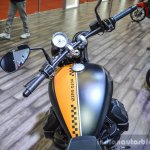 Moto Guzzi V9 Bobber rider view at Auto Expo 2016