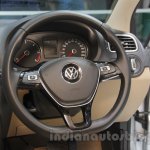 VW Ameo steering wheel detail at Auto Expo 2016