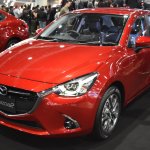 Mazda2 hatchback front three quarters at 2017 Bangkok International Motor Show