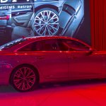 2018 Audi A6 rear three quarters right side at 2018 Geneva Motor Show
