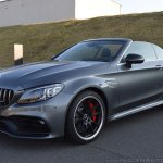 2018 Mercedes-AMG C 63 S Cabriolet (facelift) front three quarters (top down)