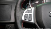 Suzuki Swift Sport audio volume buttons on the steering wheel at Auto Expo 2014