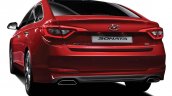 2015 Hyundai Sonata press shot red rear