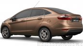 2014 Ford Fiesta rear three quarter view official image
