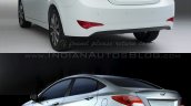 Hyundai Verna facelift vs Old Verna rear