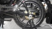 Rear tyre of the TVS Max 125 on-off road Indonesia