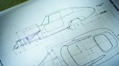 Lightweight Jaguar E-Type press image engineering drawing