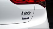 2015 Hyundai i20 Blue Drive badge at the 2014 Paris Motor Show