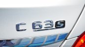 2015 Mercedes C 63 AMG badge at 2014 Paris Motor Show
