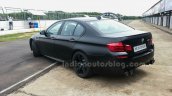 BMW M5 facelift rear three quarters left in India