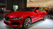 Jaguar XE S front three quarters at the 2014 Paris Motor Show