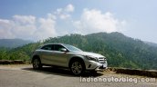 Mercedes GLA on top of the hill on the review