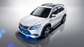 2016 BYD Tang front overhead three quarter press shot