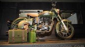 Royal Enfield Classic 500 Limited Edition Battle green despatch side unveiled at new flagship store