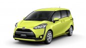 2016 Toyota Sienta front quarter in air yellow unveiled in Japan