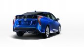2016 Toyota Prius blue rear three quarters North American specification official image