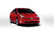 2016 Toyota Prius front three quarter view red North American specification official image