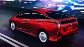 2016 Toyota Prius rear three quarter North American specification official image